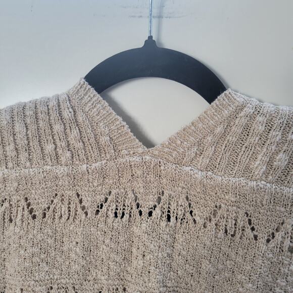 J. Jill Sweater Cardigan Cream Open front chunky Matching Sweater Tank SZ L - Picture 3 of 14